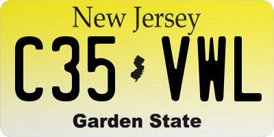 NJ license plate C35VWL
