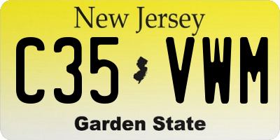 NJ license plate C35VWM