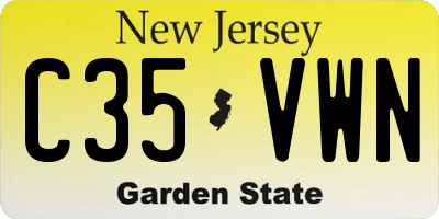 NJ license plate C35VWN