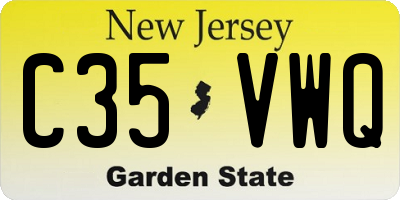 NJ license plate C35VWQ