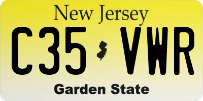 NJ license plate C35VWR