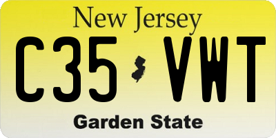 NJ license plate C35VWT