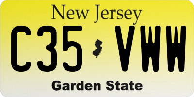 NJ license plate C35VWW