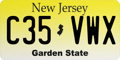 NJ license plate C35VWX
