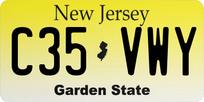 NJ license plate C35VWY