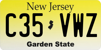 NJ license plate C35VWZ