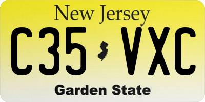 NJ license plate C35VXC
