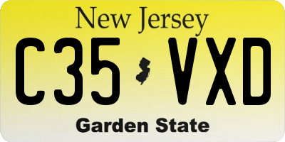 NJ license plate C35VXD