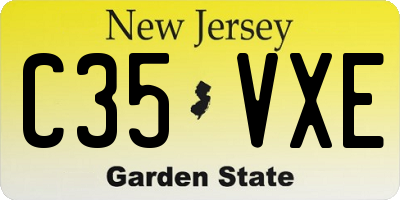 NJ license plate C35VXE