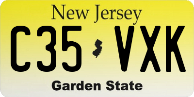 NJ license plate C35VXK
