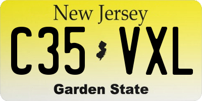 NJ license plate C35VXL