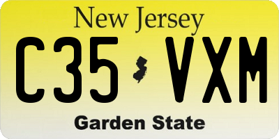 NJ license plate C35VXM