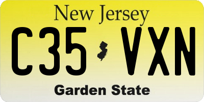 NJ license plate C35VXN