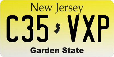 NJ license plate C35VXP
