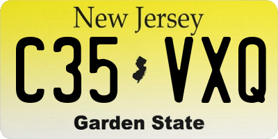 NJ license plate C35VXQ