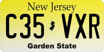 NJ license plate C35VXR