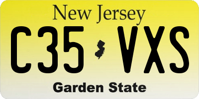 NJ license plate C35VXS