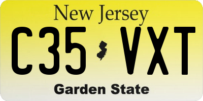 NJ license plate C35VXT