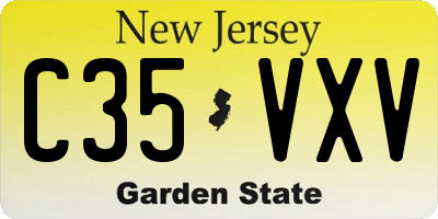 NJ license plate C35VXV