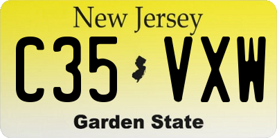 NJ license plate C35VXW