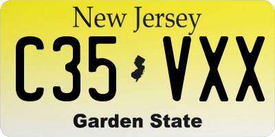NJ license plate C35VXX