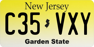NJ license plate C35VXY