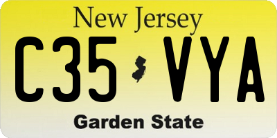 NJ license plate C35VYA