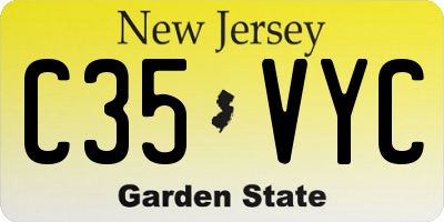 NJ license plate C35VYC