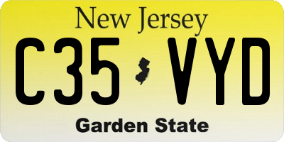 NJ license plate C35VYD