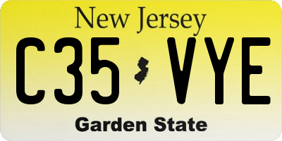 NJ license plate C35VYE