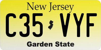 NJ license plate C35VYF