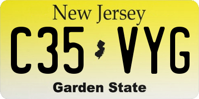 NJ license plate C35VYG