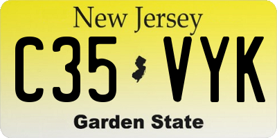 NJ license plate C35VYK
