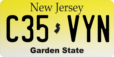 NJ license plate C35VYN