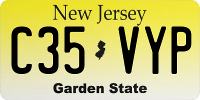 NJ license plate C35VYP