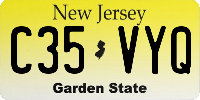 NJ license plate C35VYQ