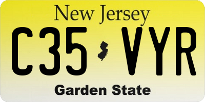 NJ license plate C35VYR