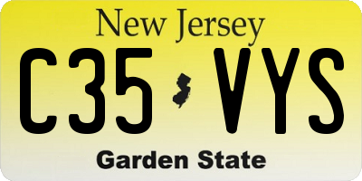 NJ license plate C35VYS