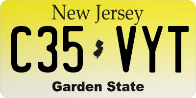NJ license plate C35VYT