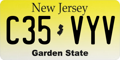NJ license plate C35VYV