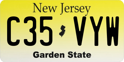 NJ license plate C35VYW