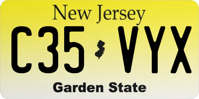 NJ license plate C35VYX