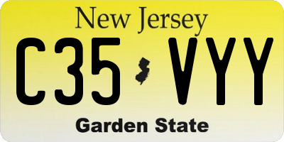 NJ license plate C35VYY
