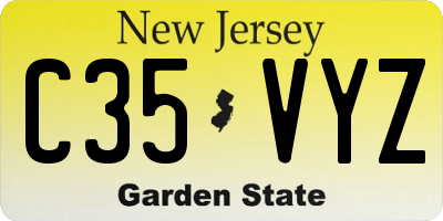 NJ license plate C35VYZ