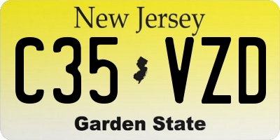 NJ license plate C35VZD