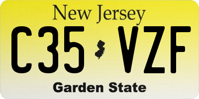 NJ license plate C35VZF