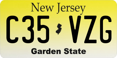 NJ license plate C35VZG