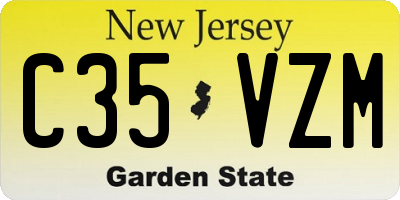 NJ license plate C35VZM