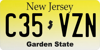 NJ license plate C35VZN