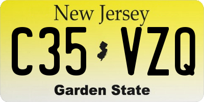 NJ license plate C35VZQ